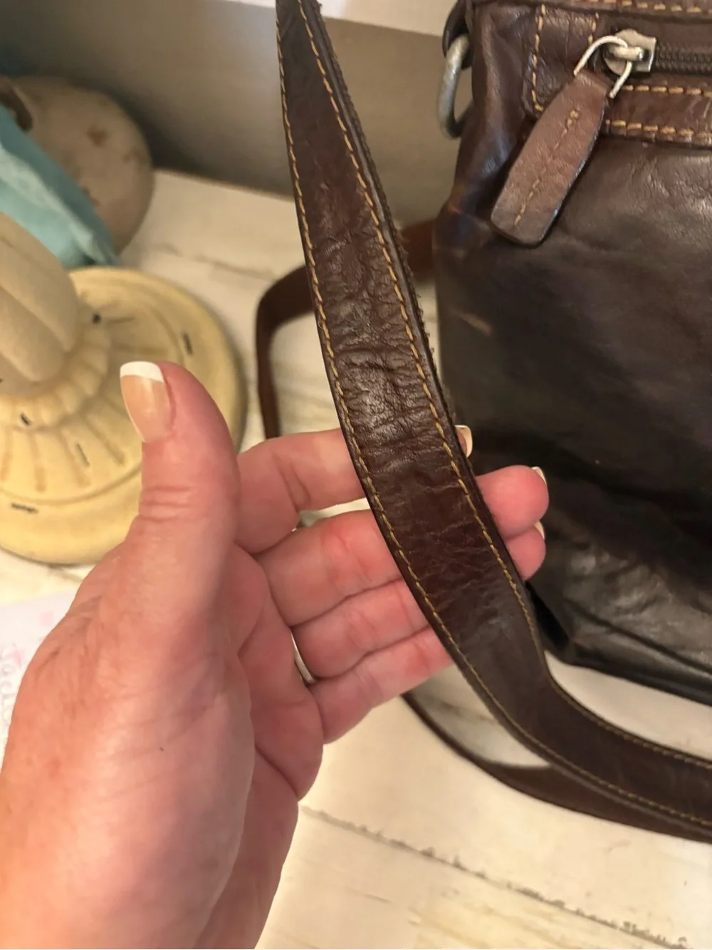 Jack George’s Voyager Leather Stained Buffalo Crossbody Bag Excellent Condition